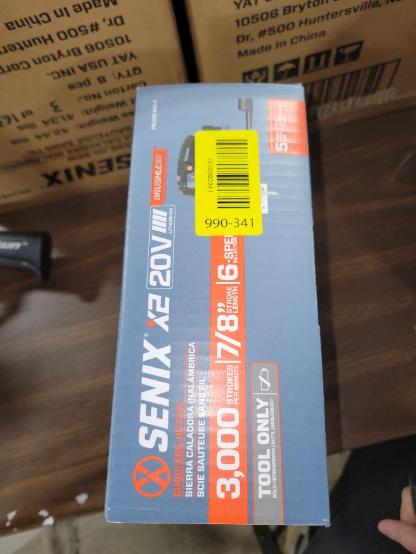 Photo 1 of SENIX 20V Max Cordless Jigsaw (Bare Tool Only), Jigsaw Cut Off Tool with Brushless Motor, 3000SPM, 6-Speed & 4-Orbital Settings, 45° Bevel Cuts, Includes Blades for Straight/Curved/Circular Cutting