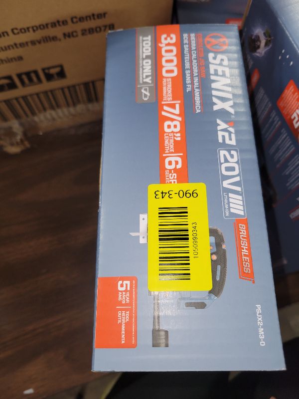Photo 1 of SENIX 20V Max Cordless Jigsaw (Bare Tool Only), Jigsaw Cut Off Tool with Brushless Motor, 3000SPM, 6-Speed & 4-Orbital Settings, 45° Bevel Cuts, Includes Blades for Straight/Curved/Circular Cutting