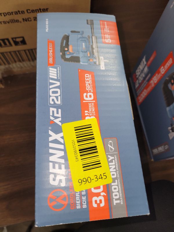 Photo 1 of SENIX 20V Max Cordless Jigsaw (Bare Tool Only), Jigsaw Cut Off Tool with Brushless Motor, 3000SPM, 6-Speed & 4-Orbital Settings, 45° Bevel Cuts, Includes Blades for Straight/Curved/Circular Cutting