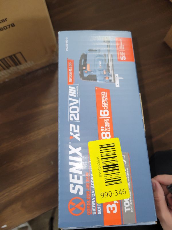 Photo 1 of SENIX 20V Max Cordless Jigsaw (Bare Tool Only), Jigsaw Cut Off Tool with Brushless Motor, 3000SPM, 6-Speed & 4-Orbital Settings, 45° Bevel Cuts, Includes Blades for Straight/Curved/Circular Cutting