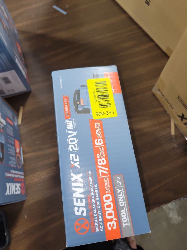 Photo 1 of SENIX 20V Max Cordless Jigsaw (Bare Tool Only), Jigsaw Cut Off Tool with Brushless Motor, 3000SPM, 6-Speed & 4-Orbital Settings, 45° Bevel Cuts, Includes Blades for Straight/Curved/Circular Cutting