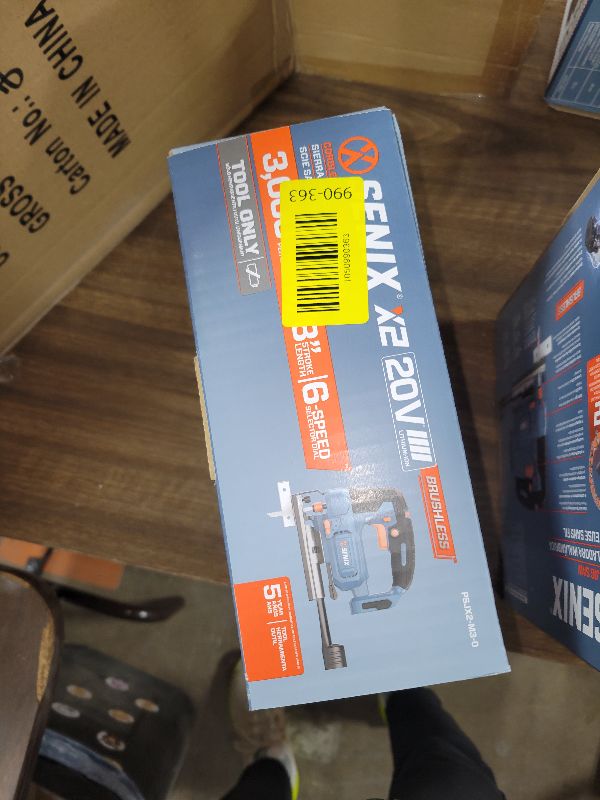 Photo 1 of SENIX 20V Max Cordless Jigsaw (Bare Tool Only), Jigsaw Cut Off Tool with Brushless Motor, 3000SPM, 6-Speed & 4-Orbital Settings, 45° Bevel Cuts, Includes Blades for Straight/Curved/Circular Cutting