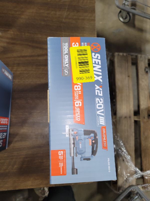 Photo 1 of SENIX 20V Max Cordless Jigsaw (Bare Tool Only), Jigsaw Cut Off Tool with Brushless Motor, 3000SPM, 6-Speed & 4-Orbital Settings, 45° Bevel Cuts, Includes Blades for Straight/Curved/Circular Cutting