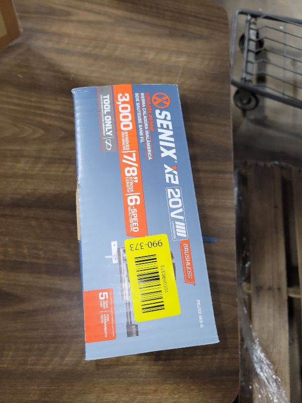 Photo 1 of SENIX 20V Max Cordless Jigsaw (Bare Tool Only), Jigsaw Cut Off Tool with Brushless Motor, 3000SPM, 6-Speed & 4-Orbital Settings, 45° Bevel Cuts, Includes Blades for Straight/Curved/Circular Cutting