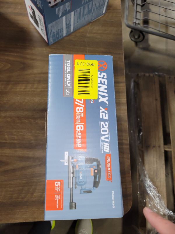 Photo 1 of SENIX 20V Max Cordless Jigsaw (Bare Tool Only), Jigsaw Cut Off Tool with Brushless Motor, 3000SPM, 6-Speed & 4-Orbital Settings, 45° Bevel Cuts, Includes Blades for Straight/Curved/Circular Cutting