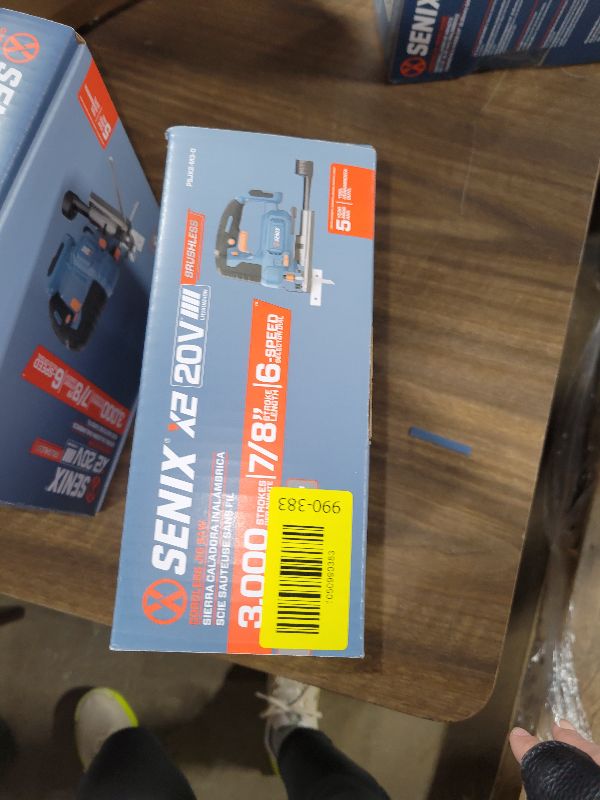 Photo 1 of SENIX 20V Max Cordless Jigsaw (Bare Tool Only), Jigsaw Cut Off Tool with Brushless Motor, 3000SPM, 6-Speed & 4-Orbital Settings, 45° Bevel Cuts, Includes Blades for Straight/Curved/Circular Cutting