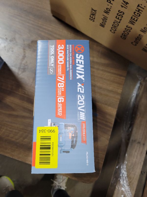 Photo 1 of SENIX 20V Max Cordless Jigsaw (Bare Tool Only), Jigsaw Cut Off Tool with Brushless Motor, 3000SPM, 6-Speed & 4-Orbital Settings, 45° Bevel Cuts, Includes Blades for Straight/Curved/Circular Cutting