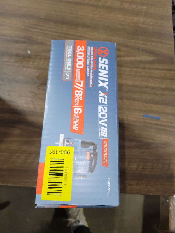 Photo 1 of SENIX 20V Max Cordless Jigsaw (Bare Tool Only), Jigsaw Cut Off Tool with Brushless Motor, 3000SPM, 6-Speed & 4-Orbital Settings, 45° Bevel Cuts, Includes Blades for Straight/Curved/Circular Cutting