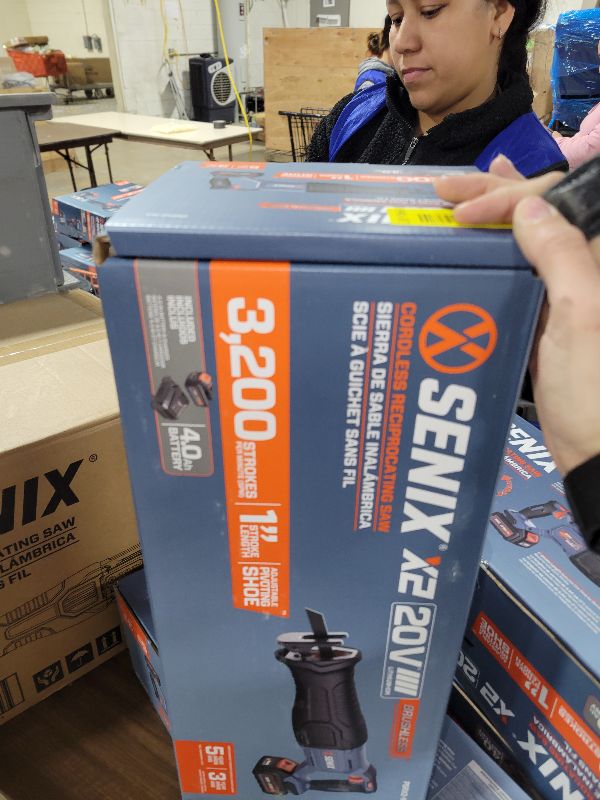 Photo 1 of SENIX X2 20 Volt Max* 1-Inch Compact Reciprocating Saw Power Tool Set, Variable Speed, 3200 SPM Max, Quick Blade Release, 3-Mode LED Light, Includes Battery and Charger (PSRX2-M3)