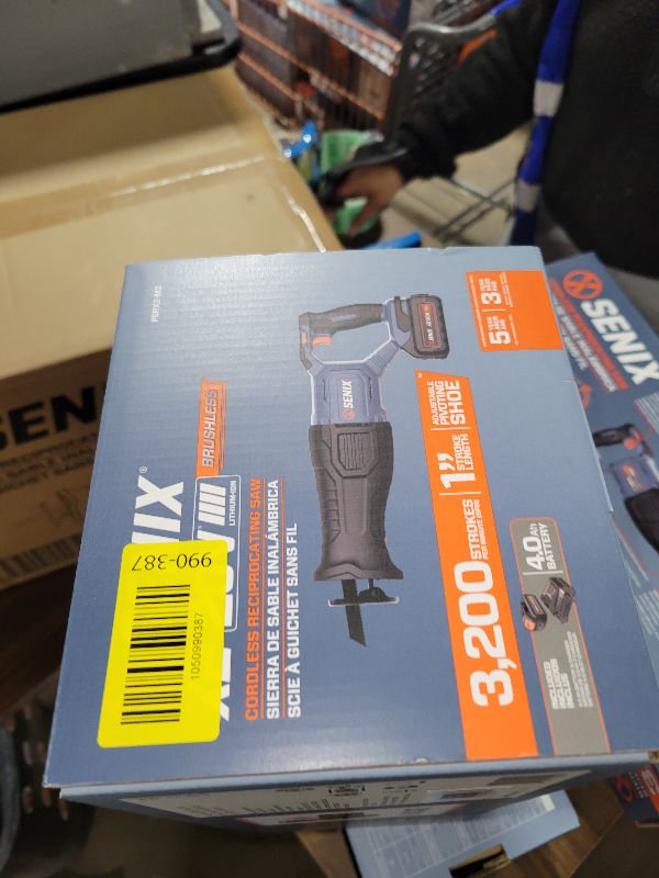 Photo 1 of SENIX X2 20 Volt Max* 1-Inch Compact Reciprocating Saw Power Tool Set, Variable Speed, 3200 SPM Max, Quick Blade Release, 3-Mode LED Light, Includes Battery and Charger (PSRX2-M3)