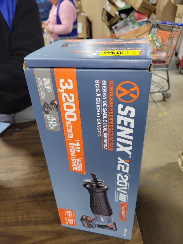 Photo 1 of SENIX X2 20 Volt Max* 1-Inch Compact Reciprocating Saw Power Tool Set, Variable Speed, 3200 SPM Max, Quick Blade Release, 3-Mode LED Light, Includes Battery and Charger (PSRX2-M3)