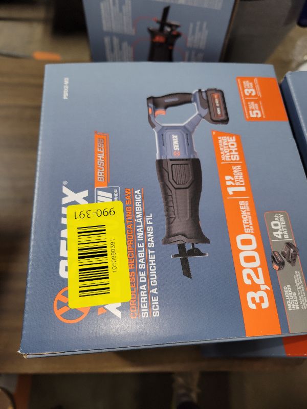 Photo 1 of SENIX X2 20 Volt Max* 1-Inch Compact Reciprocating Saw Power Tool Set, Variable Speed, 3200 SPM Max, Quick Blade Release, 3-Mode LED Light, Includes Battery and Charger (PSRX2-M3)
