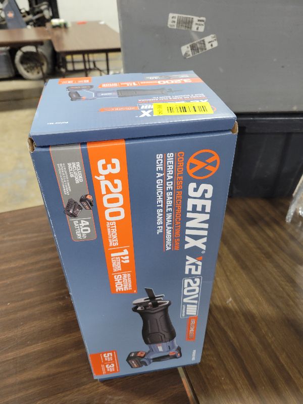Photo 1 of SENIX X2 20 Volt Max* 1-Inch Compact Reciprocating Saw Power Tool Set, Variable Speed, 3200 SPM Max, Quick Blade Release, 3-Mode LED Light, Includes Battery and Charger (PSRX2-M3)