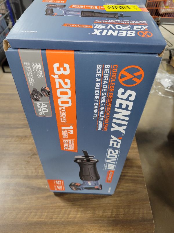 Photo 1 of SENIX X2 20 Volt Max* 1-Inch Compact Reciprocating Saw Power Tool Set, Variable Speed, 3200 SPM Max, Quick Blade Release, 3-Mode LED Light, Includes Battery and Charger (PSRX2-M3)