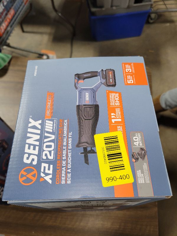 Photo 1 of SENIX X2 20 Volt Max* 1-Inch Compact Reciprocating Saw Power Tool Set, Variable Speed, 3200 SPM Max, Quick Blade Release, 3-Mode LED Light, Includes Battery and Charger (PSRX2-M3)