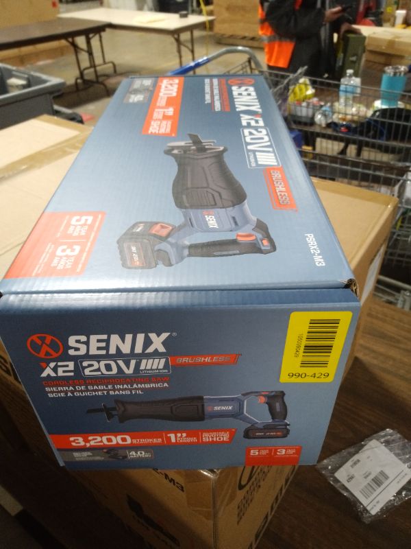 Photo 1 of SENIX X2 20 Volt Max* 1-Inch Compact Reciprocating Saw Power Tool Set, Variable Speed, 3200 SPM Max, Quick Blade Release, 3-Mode LED Light, Includes Battery and Charger (PSRX2-M3)