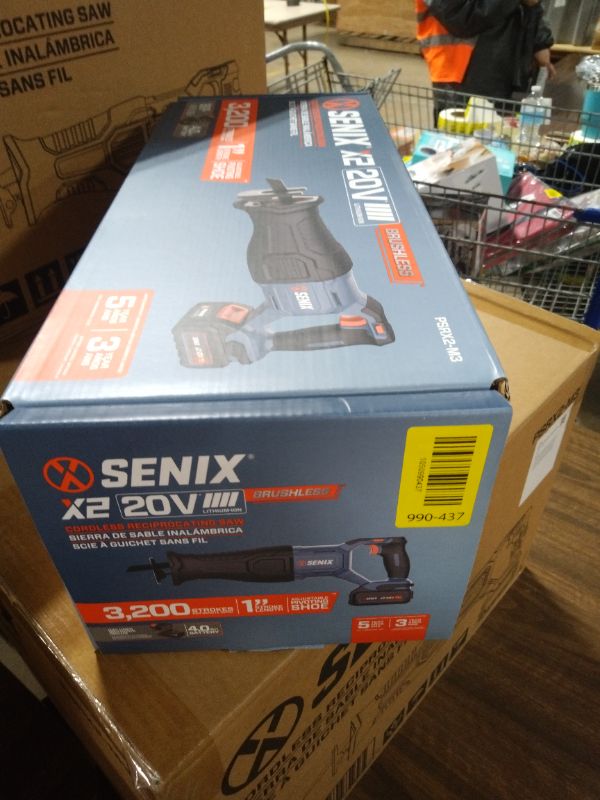 Photo 1 of SENIX X2 20 Volt Max* 1-Inch Compact Reciprocating Saw Power Tool Set, Variable Speed, 3200 SPM Max, Quick Blade Release, 3-Mode LED Light, Includes Battery and Charger (PSRX2-M3)