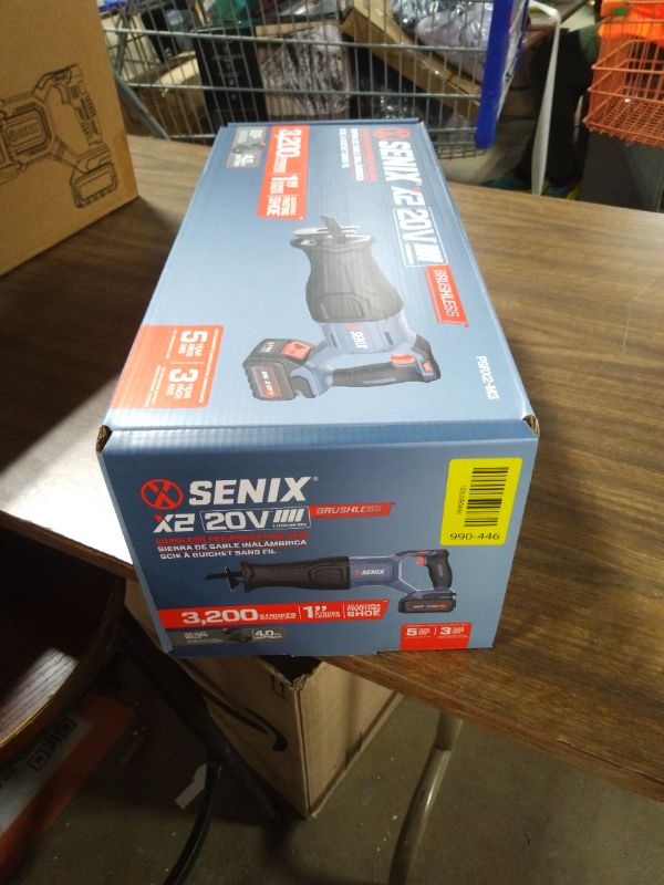 Photo 1 of SENIX X2 20 Volt Max* 1-Inch Compact Reciprocating Saw Power Tool Set, Variable Speed, 3200 SPM Max, Quick Blade Release, 3-Mode LED Light, Includes Battery and Charger (PSRX2-M3)