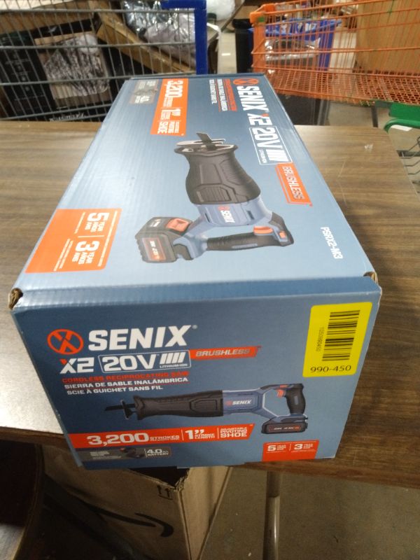 Photo 1 of SENIX X2 20 Volt Max* 1-Inch Compact Reciprocating Saw Power Tool Set, Variable Speed, 3200 SPM Max, Quick Blade Release, 3-Mode LED Light, Includes Battery and Charger (PSRX2-M3)