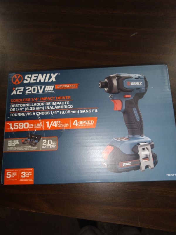 Photo 1 of
Senix 20V Max Brushless Lithium-Ion 1/4 in. Cordless Impact Driver Kit (2 Ah) - PDIX2-M2