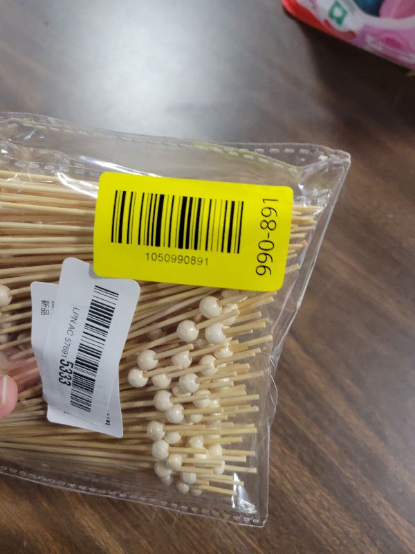 Photo 1 of 200 Pcs Cocktail Picks, 4.7 Inch Toothpicks for Appetizers, Sustainable Skewers And Bamboo Picks for Fruits, Wooden Bamboo Gold Ball Food Sticks Charcuterie Boards Accessories (200 Pcs)