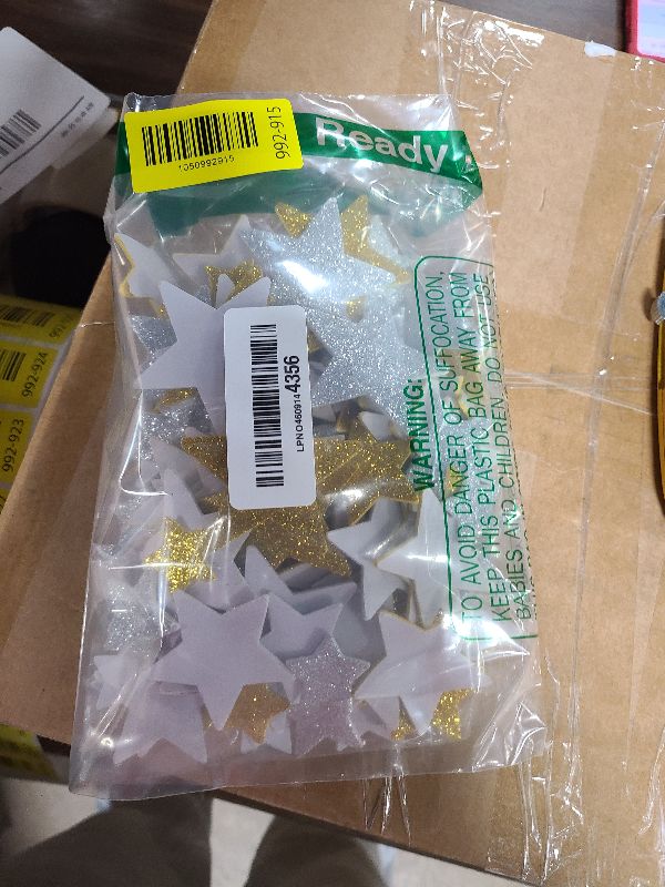 Photo 1 of 180 Pcs Glitter Foam Stickers Silver and Gold Stars Self-Adhesive Stickers for Birthday Christmas Party Decor DIY Scrapbooks Greeting Cards Arts Craft Supplies
