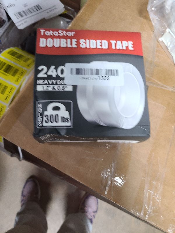 Photo 1 of 2 Rolls Double Sided Tape Heavy Duty - 240" x 1.2" & 0.8" - Removable Nano Tape for Poster Carpet Picture Hanging Strip Rug Wall Outdoor - Clear & Strong Adhesive Multipurpose Mounting Tape - 20 Feet