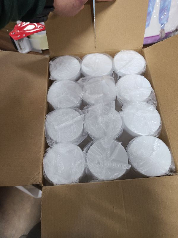 Photo 1 of 24Pack 8oz Plastic Jar Storage Container with White Lids Airtight Clear Wide-mouth Slime Storage Jars for Cosmetic Cream Light Clay