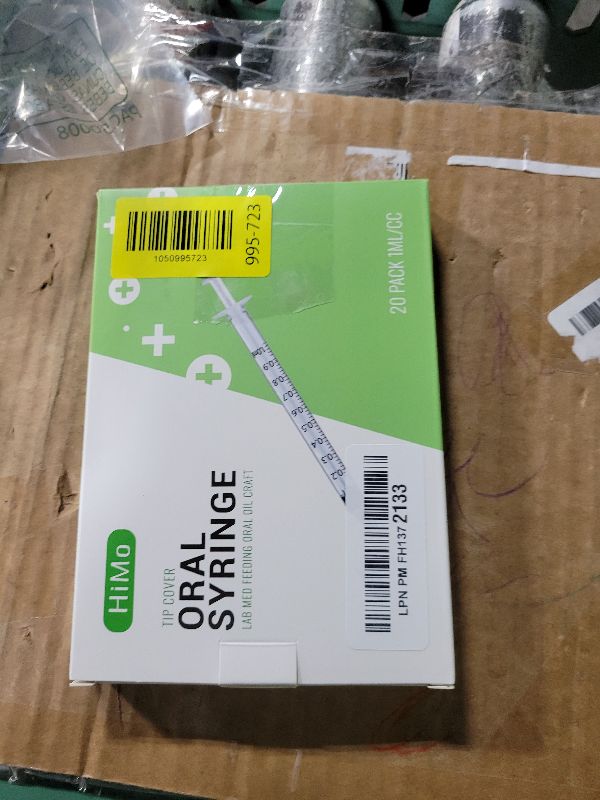 Photo 1 of 20 Pack 1ml Syringe with Cap for Liquid, 1cc Plastic Small Syringes with Cover, Non-Sterile, No Needle