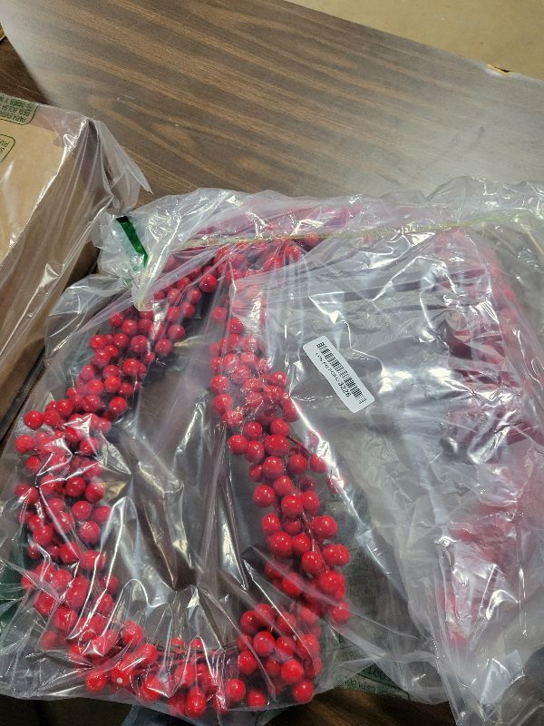 Photo 1 of 20 Pack Fake Red Berry Stems,Artificial Red Berry,7.8 Inch Red Berries for Christmas Tree Decorations,DIY Crafts,Wedding