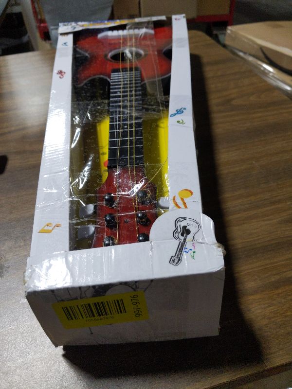 Photo 1 of 23" Acoustic Guitar, Kids 6 String Toy Guitar - Realistic Steel Strings - Beginner Practice First Musical Instrument for Children, Toddlers (Mahogany)