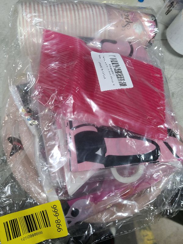 Photo 1 of 182Pcs Spooky One Birthday Decorations Girl Halloween 1st Birthday Party Decorations with Pink Plates and Napkins for Halloween Decorations Girl