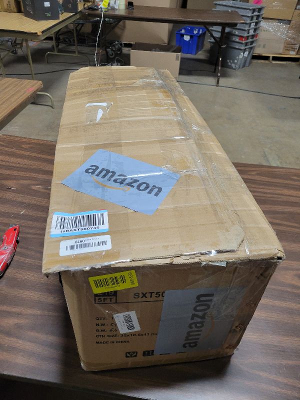 Photo 1 of 5FT Unlit Flocked Christmas Tree, White Artificial Spruce Premium Hinged Snow Xams Tree with 1100 PE & PVC Tips,Suitable for Home,Office & Christmas Party Decorations,Includes Metal Foldable Stand.