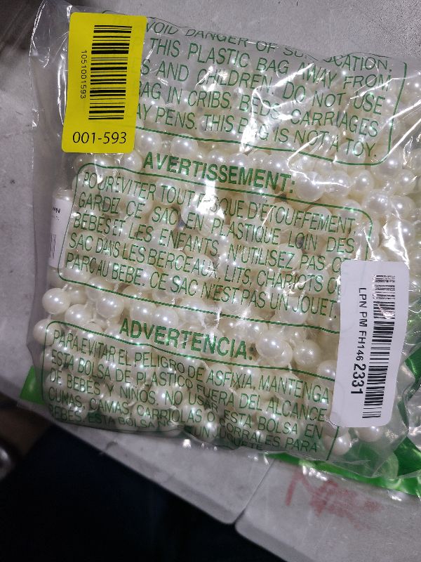 Photo 1 of 12mm Pearls for Crafting 26 Feet Pearl Strings Garland for Crafts Artificial Pearl Beaded Trim Chain Roll Strands Craft String Pearls for Pearl Bead Roll Strand for Wedding Party Christmas Decoration