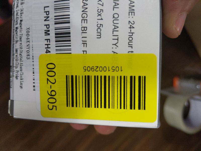 Photo 1 of 24 Hour Magnetic Timer with Digital Alarm Clock Large Screen, Loud Alarm, Magnetic Back & Hang Hole Kitchen Time with Clip, Fridge Magnet, Stove Timer for Small Spaces Hr Seconds Click Function Black