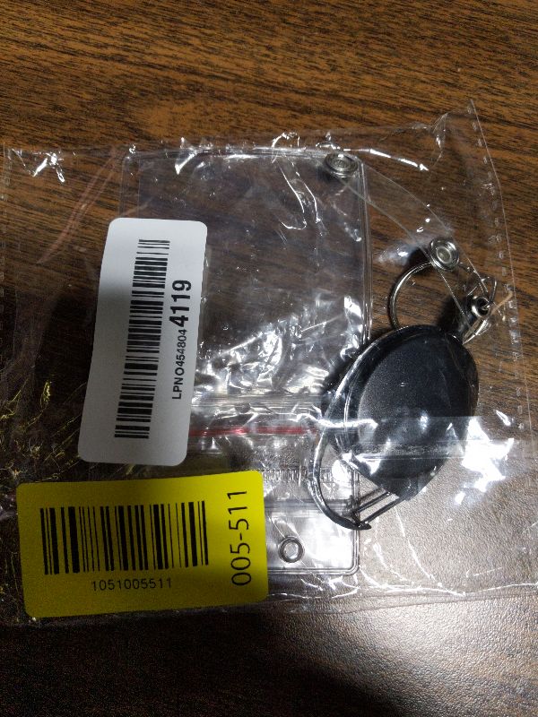 Photo 1 of 2 Pack ID Badge Holder with Badge Reels Retractable Clip Heavy Duty Vertical Clear ID Card Badge Holders for Work Office Student Nurse