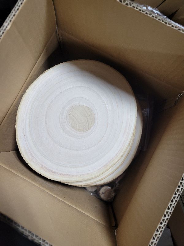 Photo 1 of 10 Pieces 8-9 Inch Wood Slices,Round Natural Wood Slices with Wood Table Number Holders and Cards,for Weddings,Table Centerpieces Decor,Parties,Christmas and Family Gatherings,and Other DIY Projects