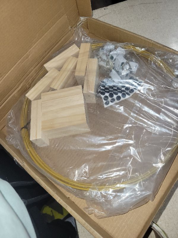 Photo 1 of 12 Inch 10 Sets Metal Floral Hoop Centerpiece with Wood Stands and LED Fairy Lights, Gold Metal Rings for Christmas Party Dream Catcher Wedding Table Wreath Decor, Wall Hanging Wreaths