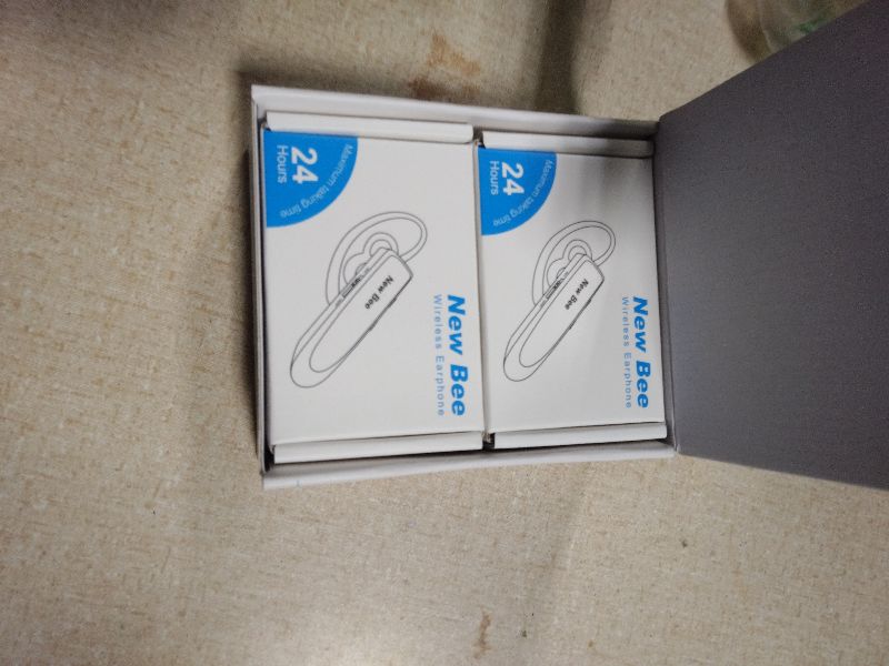 Photo 1 of [2 Pack] Bluetooth Earpiece Wireless Handsfree Headset V5.0 24 Hrs Driving with Mic 60 Days Standby Bluetooth Headset for iPhone Android Samsung Driver