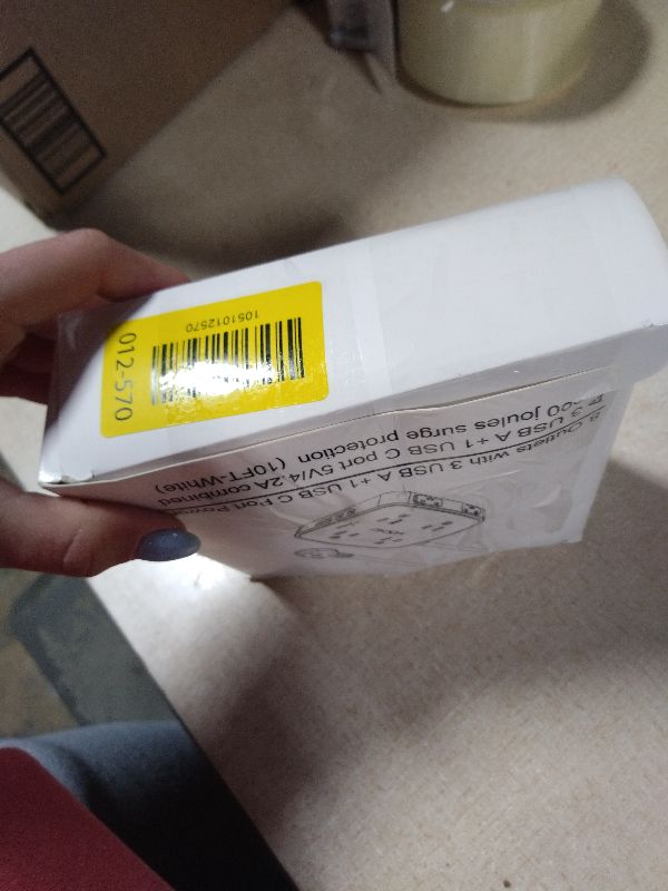 Photo 1 of 10 Ft Surge Protector Power Strip - YISHU 3 Side Outlet Extender with 8 Widely AC Outlets and 4 USB Ports, 10 Feet Extension Cord with Flat Plug, Wall Mount Desk USB Charging Station, ETL,White