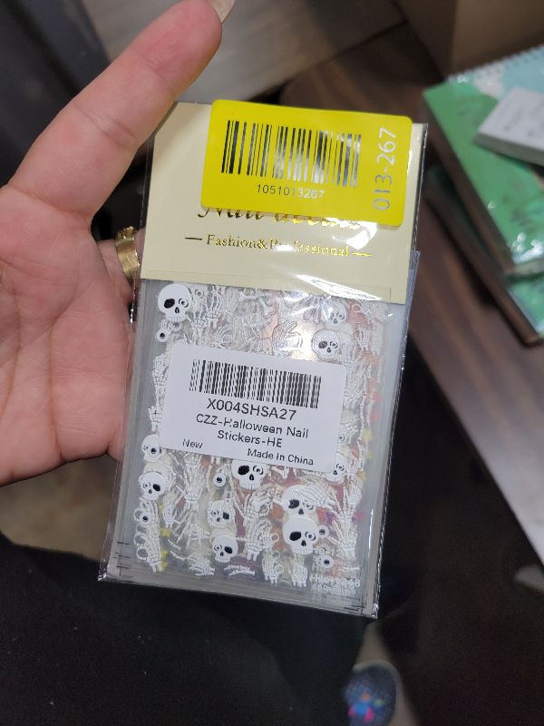 Photo 1 of 12Pcs Halloween Nail Stickers - 5D Embossed Halloween Nail Decals - Self-Adhesive Hand Bones Skull Spider Web Pumpkin Nail Design Decorations for Halloweens DIY Manicure Supplies