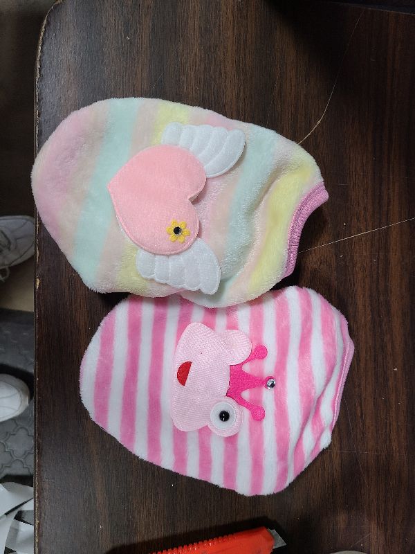 Photo 1 of 2 Pack Dog Sweaters for Small Dogs Girl Winter Fleece Cute Warm Puppy Sweaters Extra Small Dogs Clothes Chihuahua Teacup Dog Cat Clothes Pet Outfit Pink (XXX-Small)