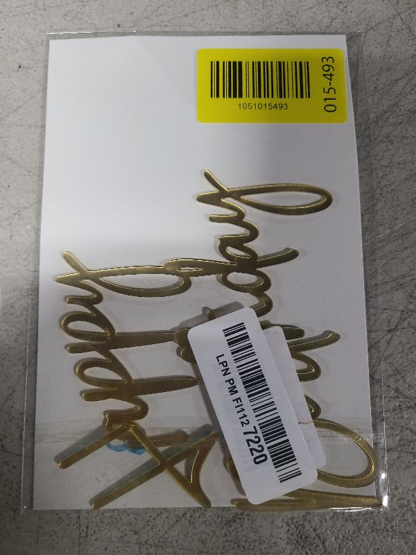 Photo 1 of 1PCS Happy Birthday Cake Topper,Gold Mirror Acrylic Boy or Girl Cake Sign Decorations,Birthday Cake Charm Supplies for Birthday Party Cake Dessert