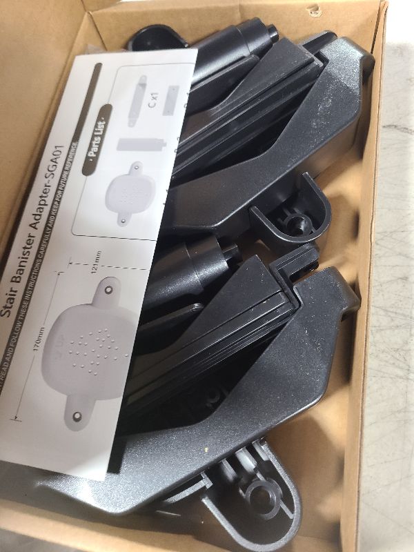 Photo 1 of ?Upgrade? 2 Pcs Baby Gate Banister Adapter – No?Drill Stair Railing Mount, Fits 2–3.5? Round/Square Posts, Compatible with Baby & Pet Safety Gates (Black, Standard-B)