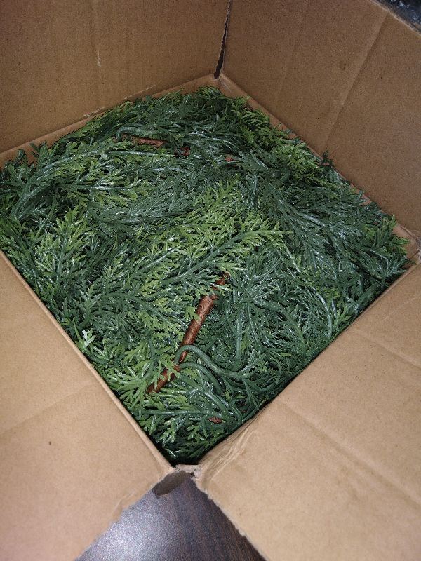 Photo 1 of 12 FT (2 * 6FT) Realistic Artificial Cedar Pine Garland - Thick Lush Full Faux Greenery Garland for Fireplace Mantle, Indoor Outdoor Christmas Holiday Home Party Decorations