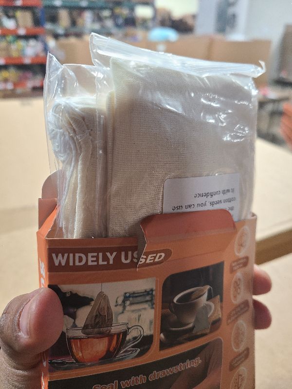 Photo 1 of 20 Pcs Muslin Bags with Drawstring, Reusable Tea Bags, Spice Bags for Cooking Soup/Herb/Loose Leaf Tea, Natural Cotton Small Cheese Cloth Bag for Straining, Sachet Bags Empty, 4 X 3 Inches