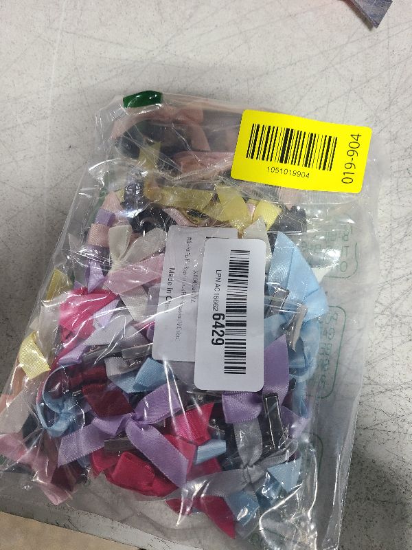 Photo 1 of 100 Pcs Hair Bows for Girls Women, Pink Bows Mini Bowknot Ribbon Barrettes, Cute Small Hair Clips Hair Accessories (10 Colors)