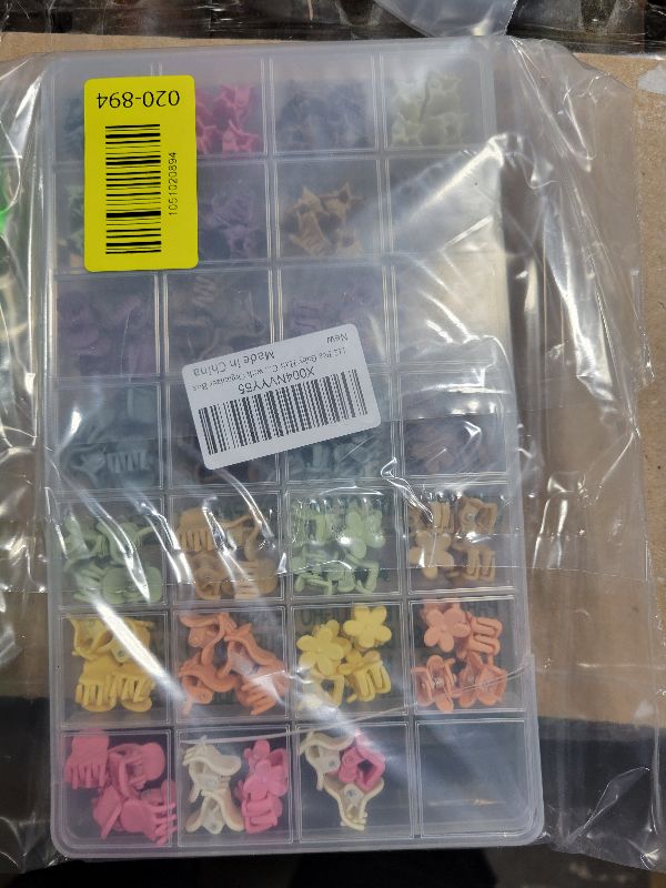 Photo 1 of 112 Pcs Baby Hair Clips - 3 Styles Mini Flower Butterfly Hair Clips Small Claw Clips for Girls Toddler Hair Accessories with Organizer Box