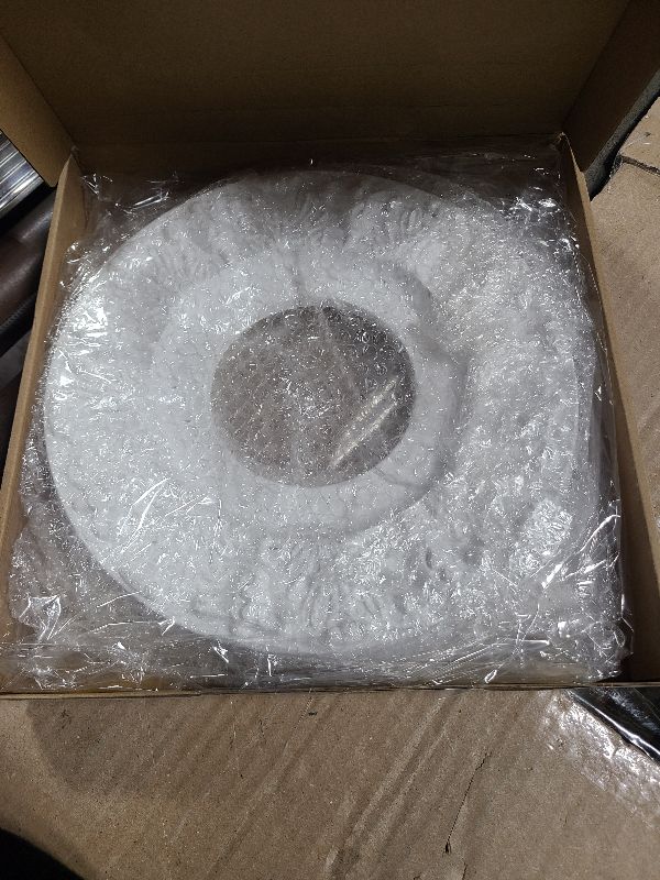 Photo 1 of 2 Pieces Ceiling Medallion Molded White PU Ceiling Medallions for Light Fixtures Cover Decorative Plate for Replacement Canopies Home Chandelier Fans 10"OD x3.5"ID