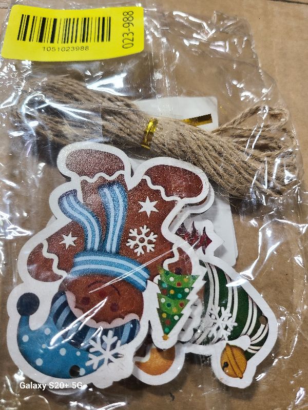 Photo 1 of 24 PCS Gingerbread Man Ornaments for Christmas Tree Wooden, Double-Sided Printing Gingerbread Man Christmas Tree Decorations Hanging Ornaments for Holiday Home Indoor Decorations